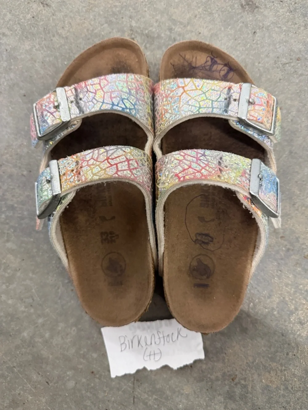 Birkenstock Kids Rainbow Glitter Double-Buckle Sandals